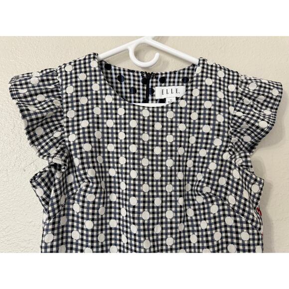Elle Polka Dot Gingham Dress Size XS‎ NWT - Picture 2 of 6